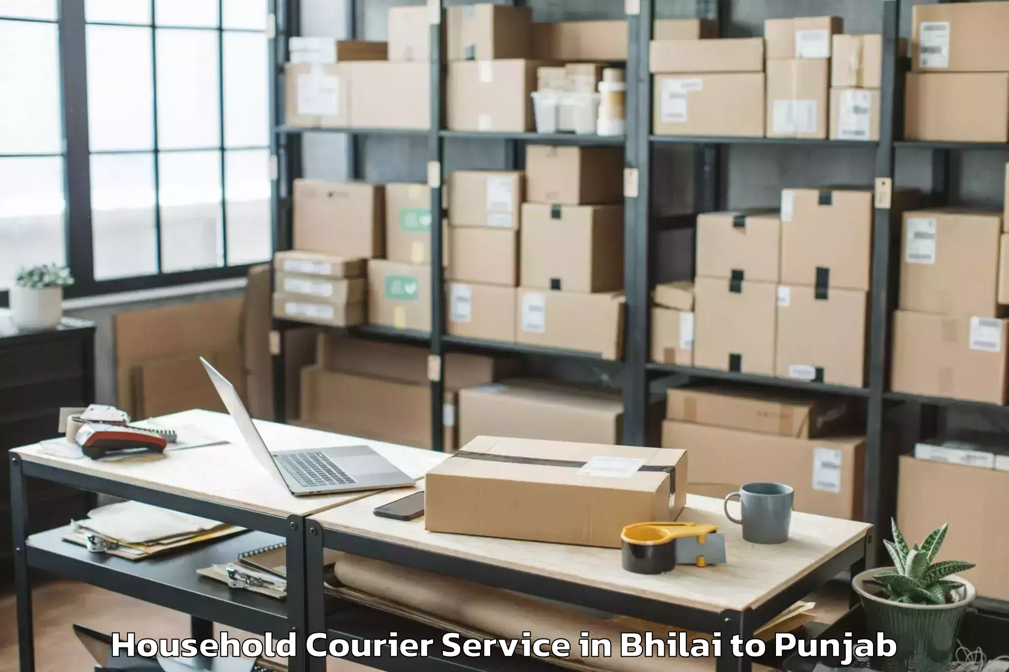 Trusted Bhilai to Pathankot Household Courier